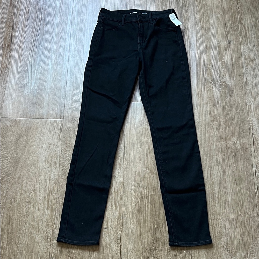 NWT Old Navy Women's Black High Rise Straight Skinny Jeans Size 0